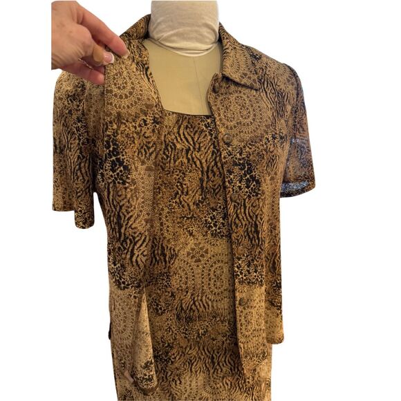 Jessica Howard Animal Print Dress & Jacket Dz. 12 Vintage 2-Pcs - Picture 6 of 10